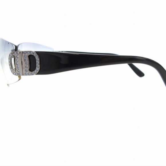 AUTHENTIC SALVATORE FERRAGAMO stylish  Black and Silver Rimless sunglasses - Picture 3 of 6